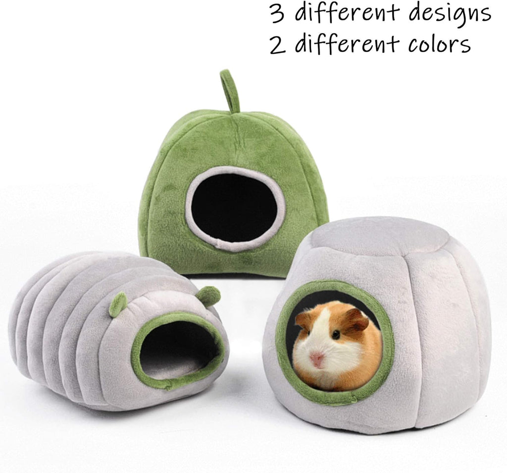Guinea Pig Hideout Bed Rabbit House Cave Accessories Cozy Hide-Out for Bunny Hedgehog Ferret Chinchilla&Other Small Animals (Grey, Caterpillar)