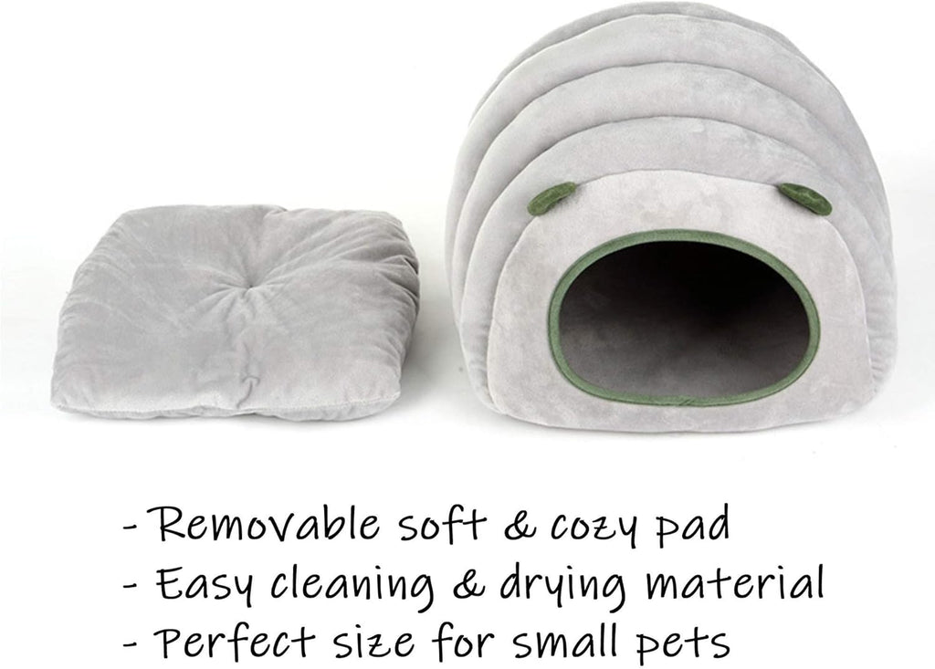 Guinea Pig Hideout Bed Rabbit House Cave Accessories Cozy Hide-Out for Bunny Hedgehog Ferret Chinchilla&Other Small Animals (Grey, Caterpillar)