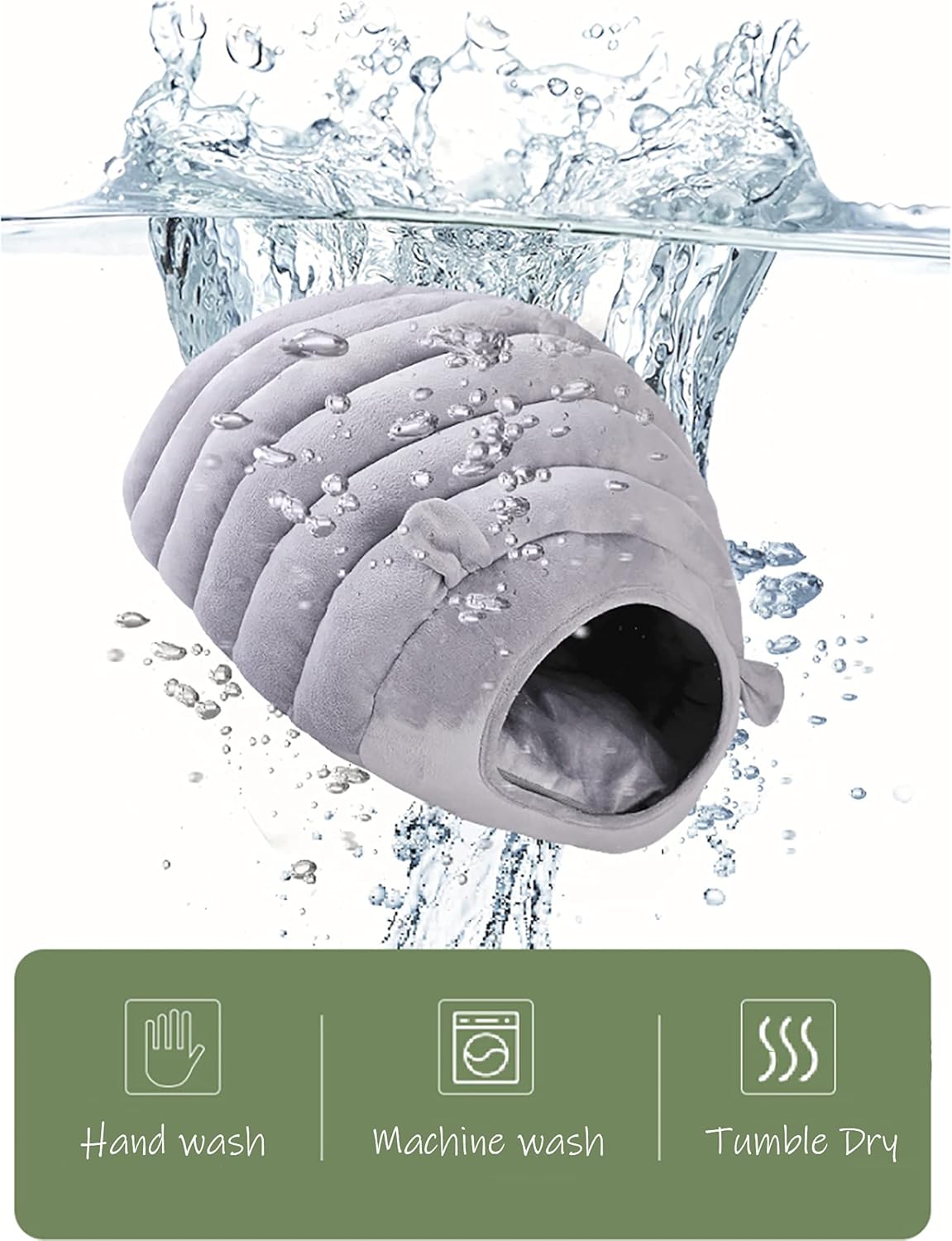Guinea Pig Hideout Bed Rabbit House Cave Accessories Cozy Hide-Out for Bunny Hedgehog Ferret Chinchilla&Other Small Animals (Grey, Caterpillar)
