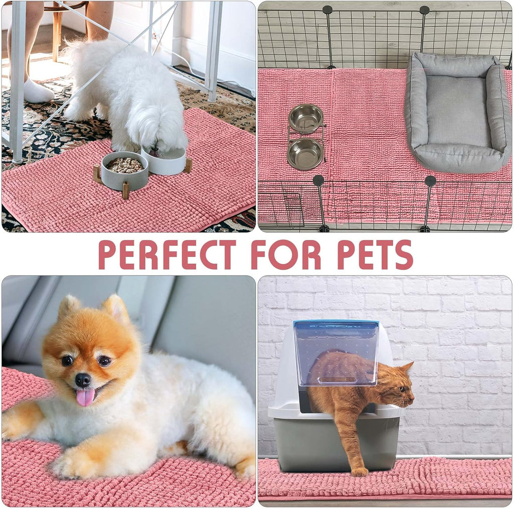 Amylove 4 Pcs Guinea Pig Cage Liner Washable Fleece Pee Pads Pet Dog Cat Bedding Training Mat for Small Animal Guinea Pig Puppy Bunny Hamster(16 x 24 Inch,Rectangular,Pink)