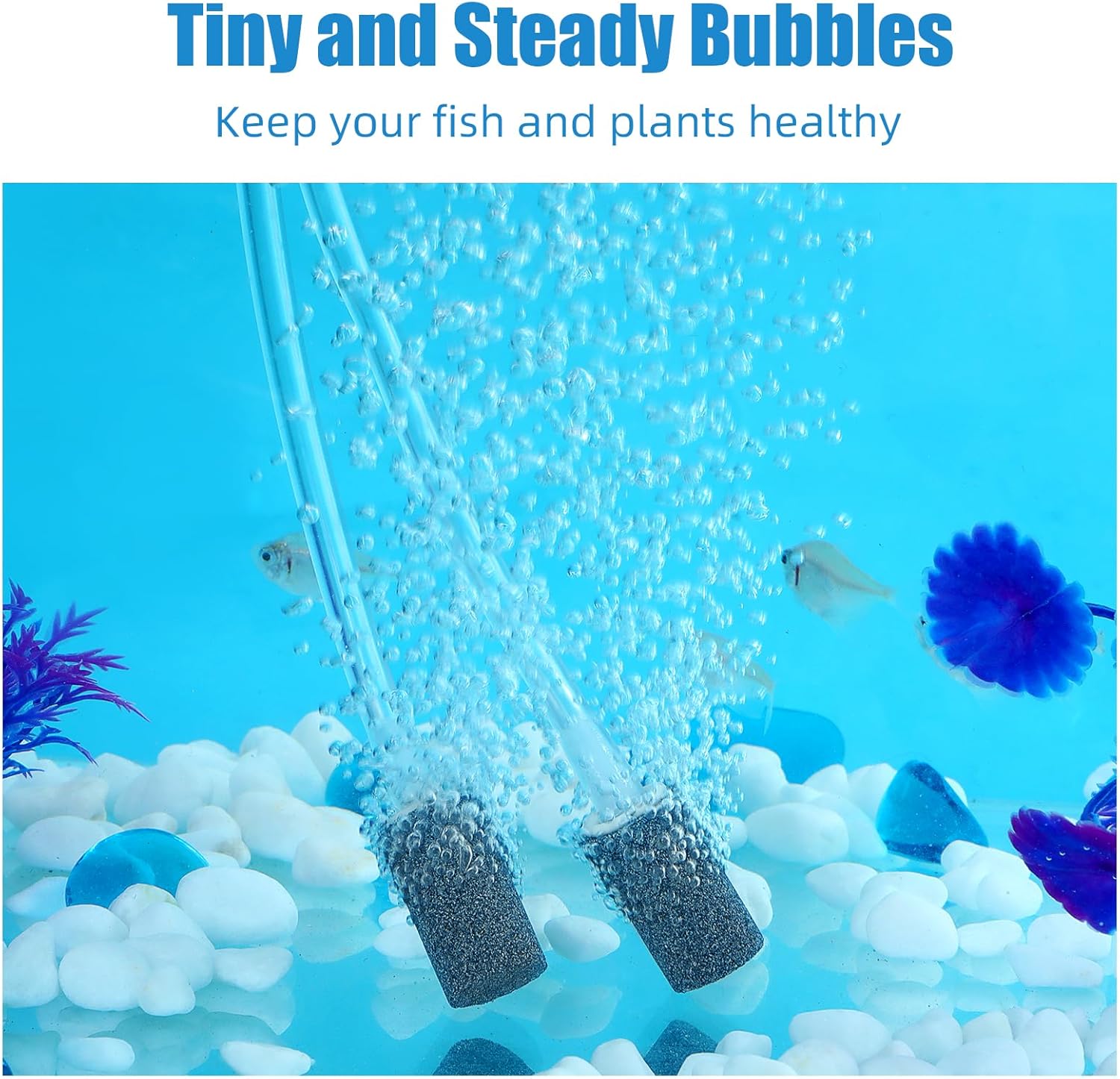 Aquarium Air Stones 1 inch 12 Pack, Bubble Stone, Aerator Bubble Differ, Air Pump Accessories for Aquariums, Fish Tanks, and Hydroponics