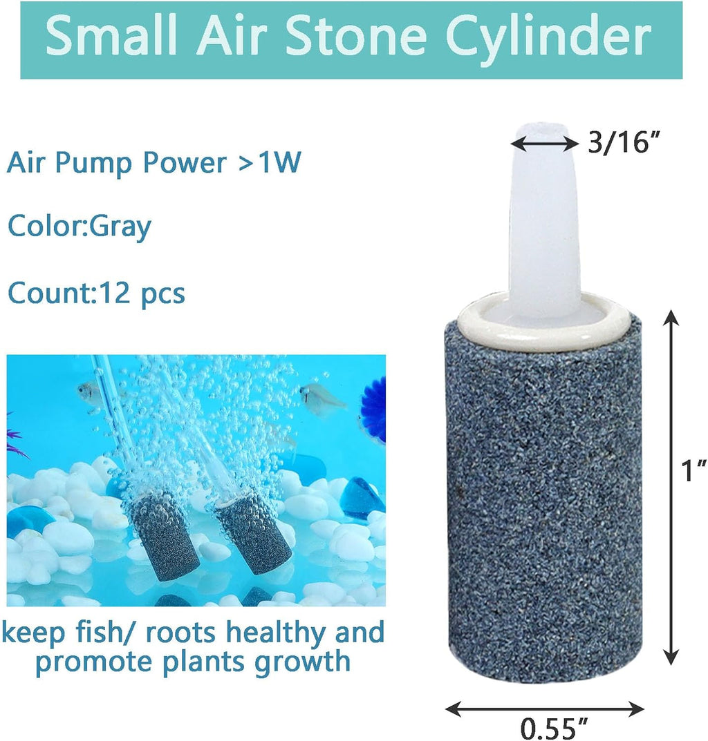 Aquarium Air Stones 1 inch 12 Pack, Bubble Stone, Aerator Bubble Differ, Air Pump Accessories for Aquariums, Fish Tanks, and Hydroponics