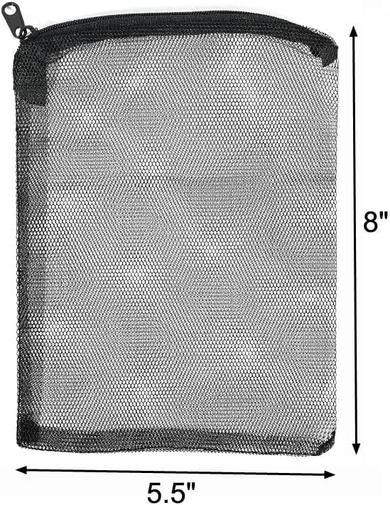 10pcs Aquarium Filter Media Bags, Fish Tank Coarse Mesh Bags with Plastic Zipper for Activated Carbon(5.5" x 8")