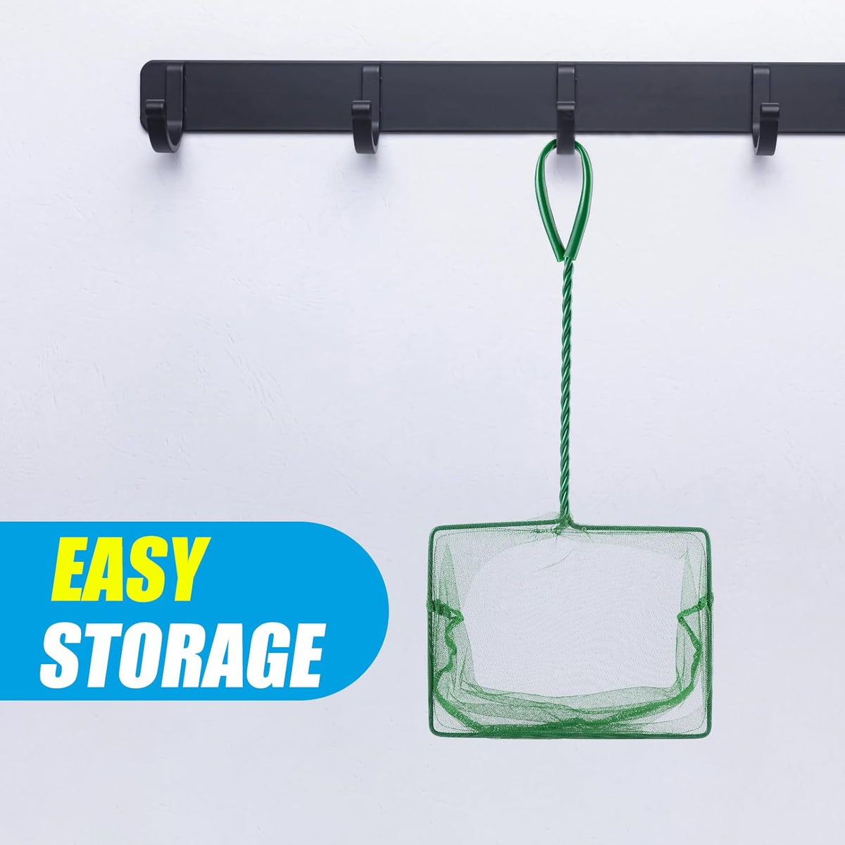8 Inch Aquarium Fish Net, Wastes Skimming Cleaning Tool with Firm Handle for Fish Tanks Small Ponds