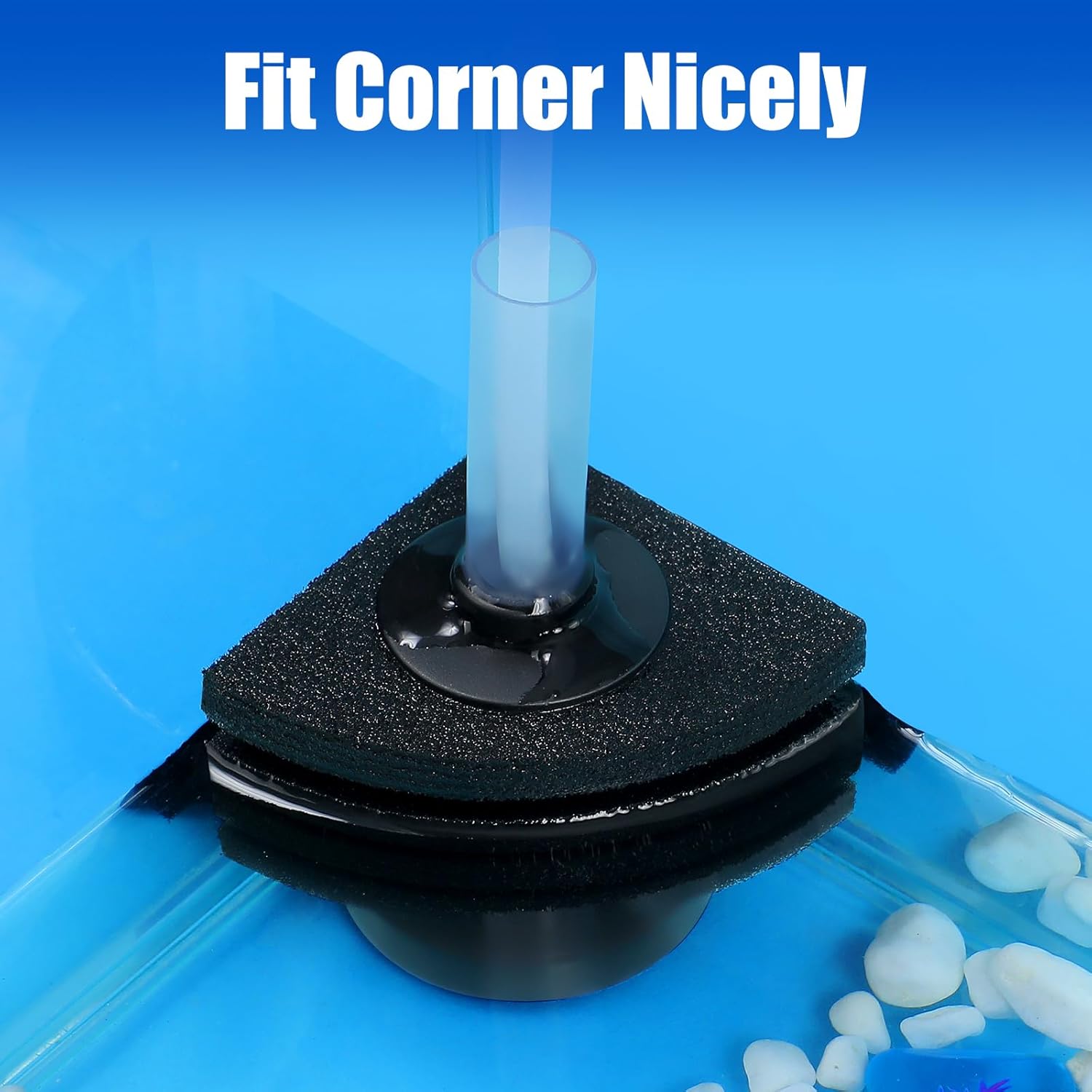 Aquarium Bio Corner Sponge Filter, for Breeding Shrimp Nano Fish Tank, up to 10Gal