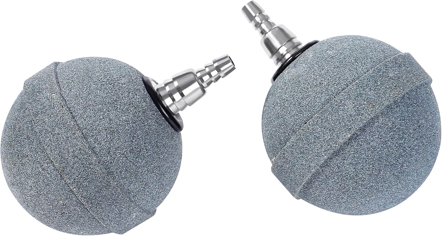 Pond Air Stone 2 Inch, Long Lasting Aerator Oxygen Differ, Air Pump Accessories for Aquarium, Fish Tank, Hydroponics, Ponds and DWC Reservoirs 2 Pack