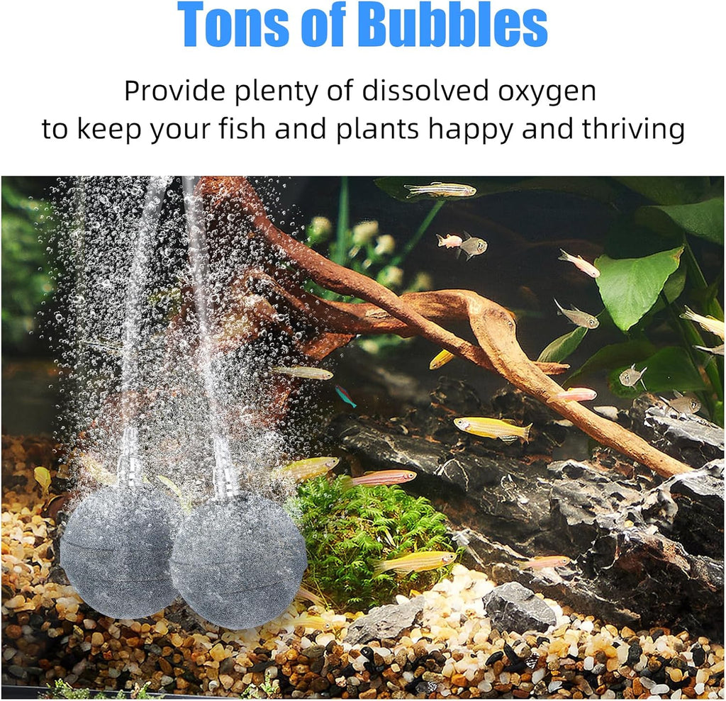 Pond Air Stone 2 Inch, Long Lasting Aerator Oxygen Differ, Air Pump Accessories for Aquarium, Fish Tank, Hydroponics, Ponds and DWC Reservoirs 2 Pack