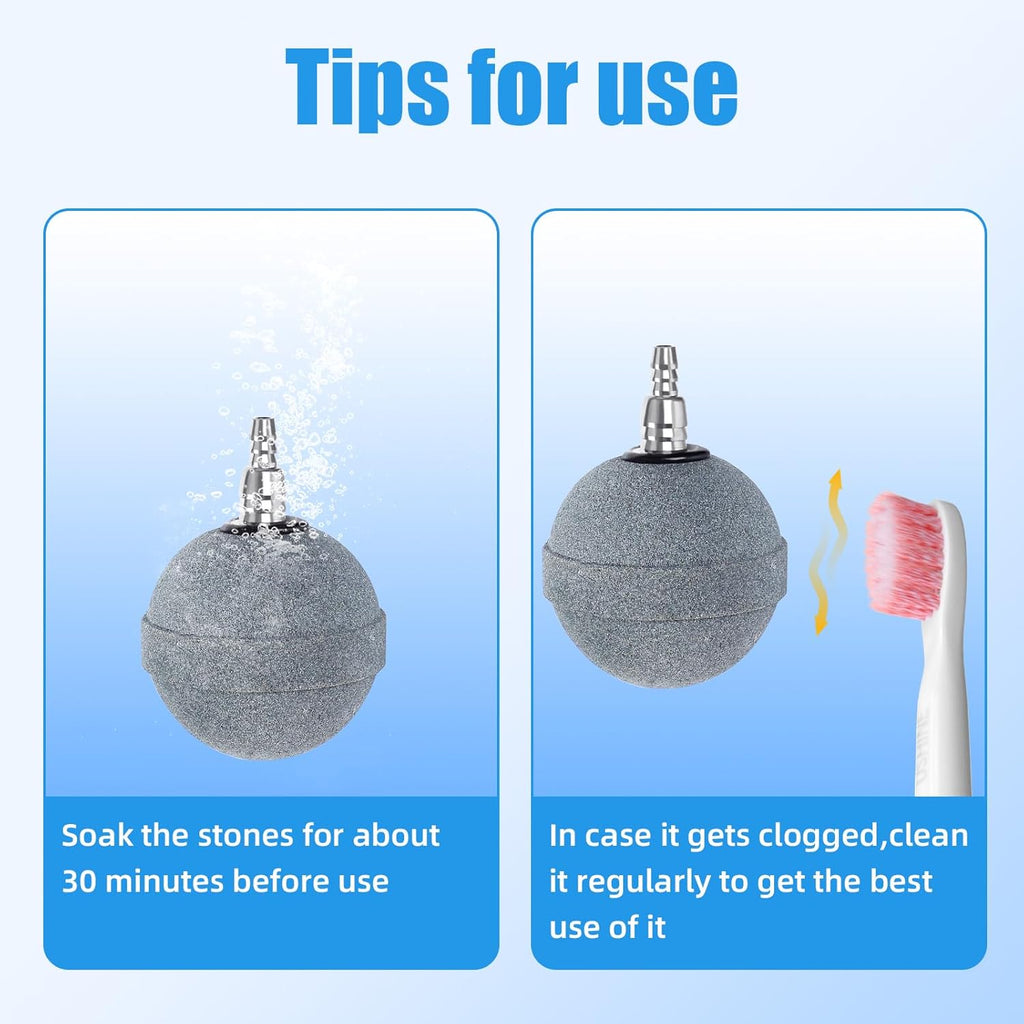 Pond Air Stone 2 Inch, Long Lasting Aerator Oxygen Differ, Air Pump Accessories for Aquarium, Fish Tank, Hydroponics, Ponds and DWC Reservoirs 2 Pack