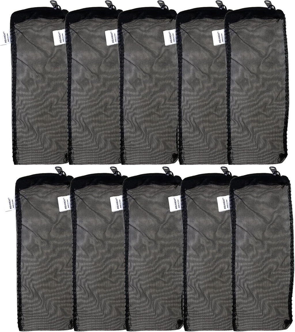 10pcs Aquarium Filter Media Bags, Fish Tank Fine Mesh Bags, 3”x4”/3”x8”/5.5”x8” with Plastic Zipper for Activated Carbon (3” x 8”)