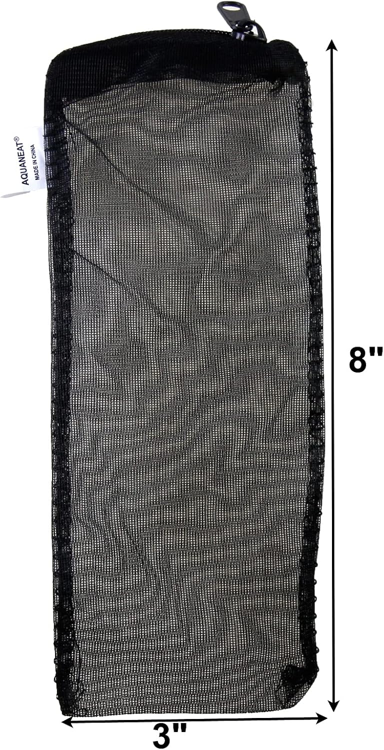 10pcs Aquarium Filter Media Bags, Fish Tank Fine Mesh Bags, 3”x4”/3”x8”/5.5”x8” with Plastic Zipper for Activated Carbon (3” x 8”)