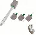 Pumice Toilet Brush Scrubber with 9.5” Handle - 1 Scrubber + 4 Pumice Stones - Remove Hard Water Stains, Rust & Lime from Toilet, Tub, Tile, Grill & Pool - No-Scratch, Easy Grip