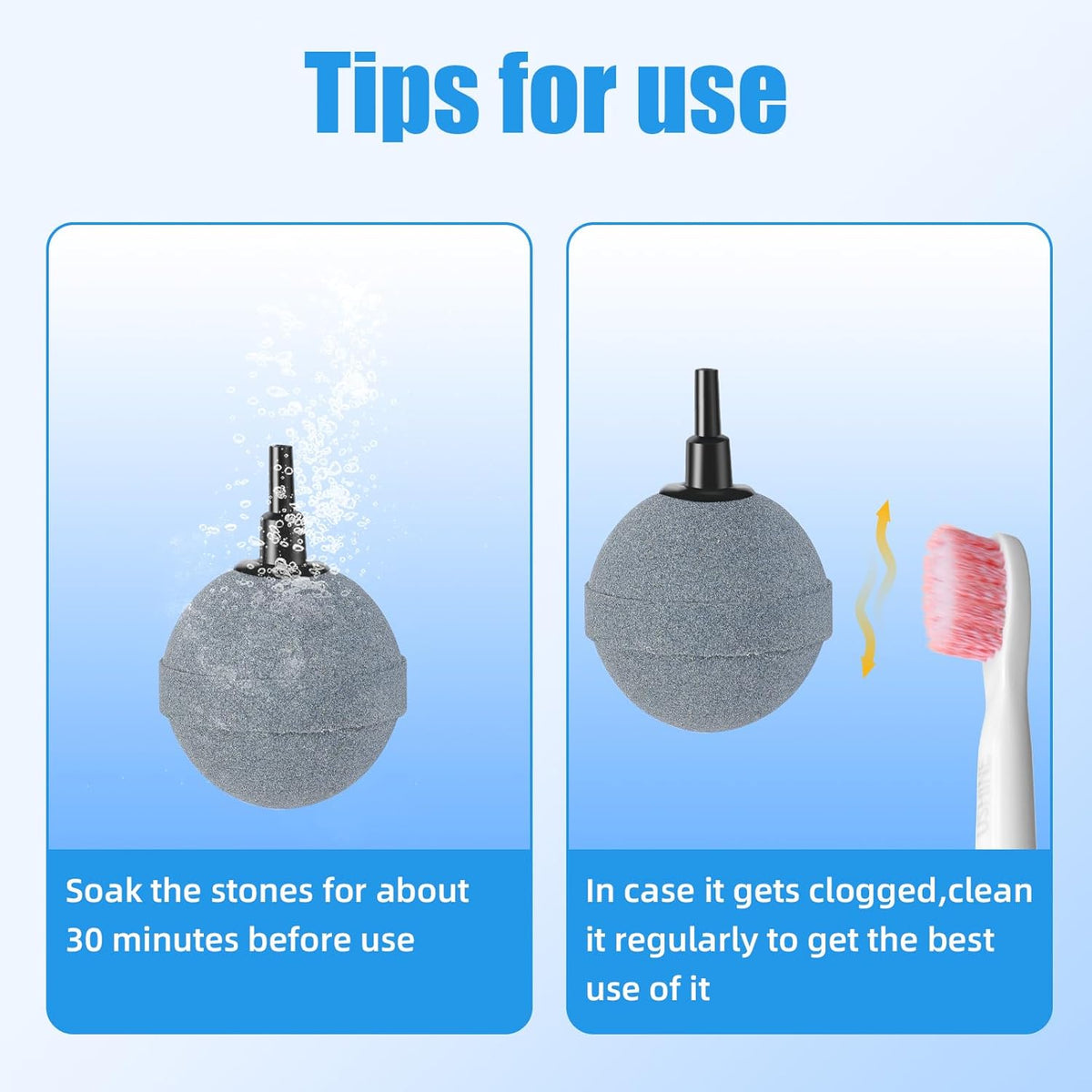 Air Stones for Ponds 2 Inch, Long Lasting Aerator Oxygen Differ, Air Pump Accessories for Aquariums, Fish Tanks, Hydroponics and DWC Reservoirs 4 Pack