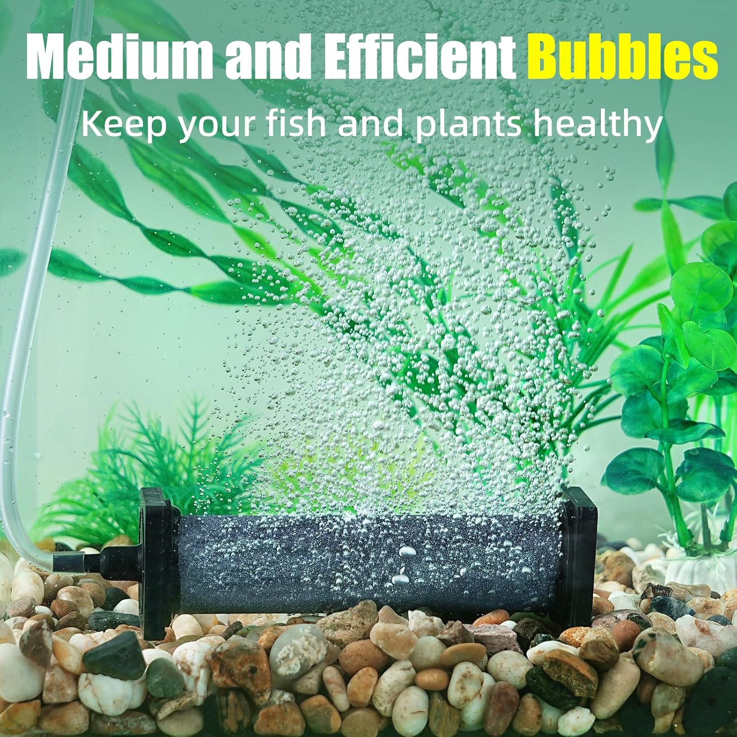 Aquarium 5 inch Air Stone Cylindrical 2 Pack, Large Airstone, Aerator Bubble Differ, Air Pump Accessories for Aquariums, Hydroponic, Ponds and Fish Tanks