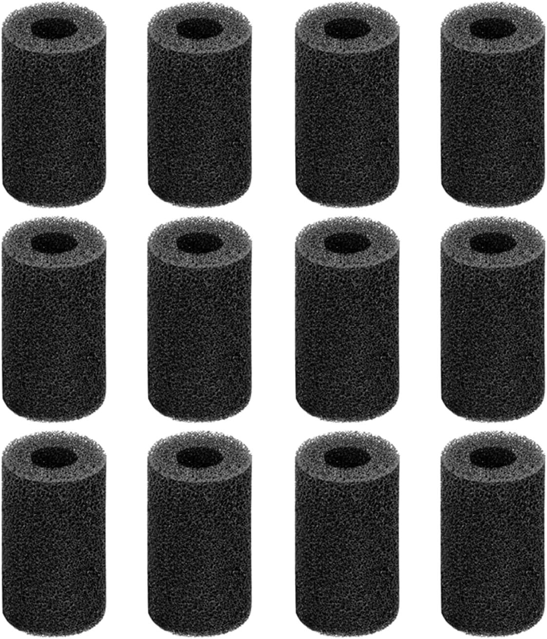 12-Pack Pre-Filter Sponge for Aquarium Shrimp Fry Fish Tank Filter 0.8 Inch Intake, Replacement Foam Cover