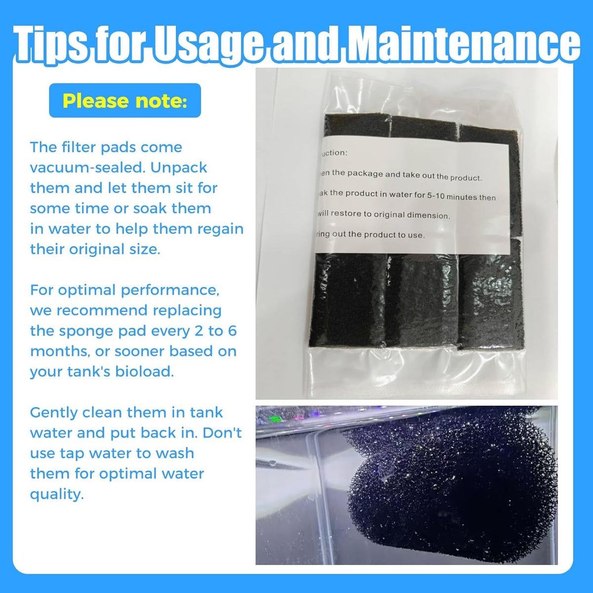 12-Pack Pre-Filter Sponge for Aquarium Shrimp Fry Fish Tank Filter 0.8 Inch Intake, Replacement Foam Cover