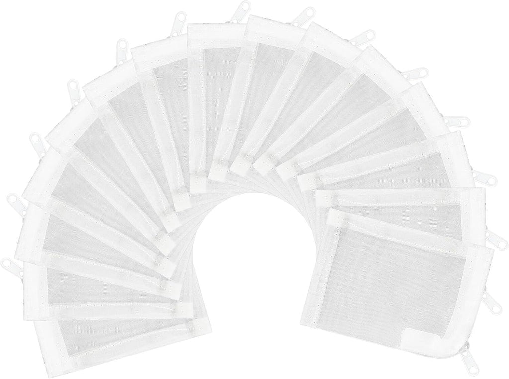 Aquarium Filter Media Bags 15pcs Fish Tank Extra Fine 100 Micron Mesh Bags with Plastic Zipper for Activated Carbon (3" x 4")