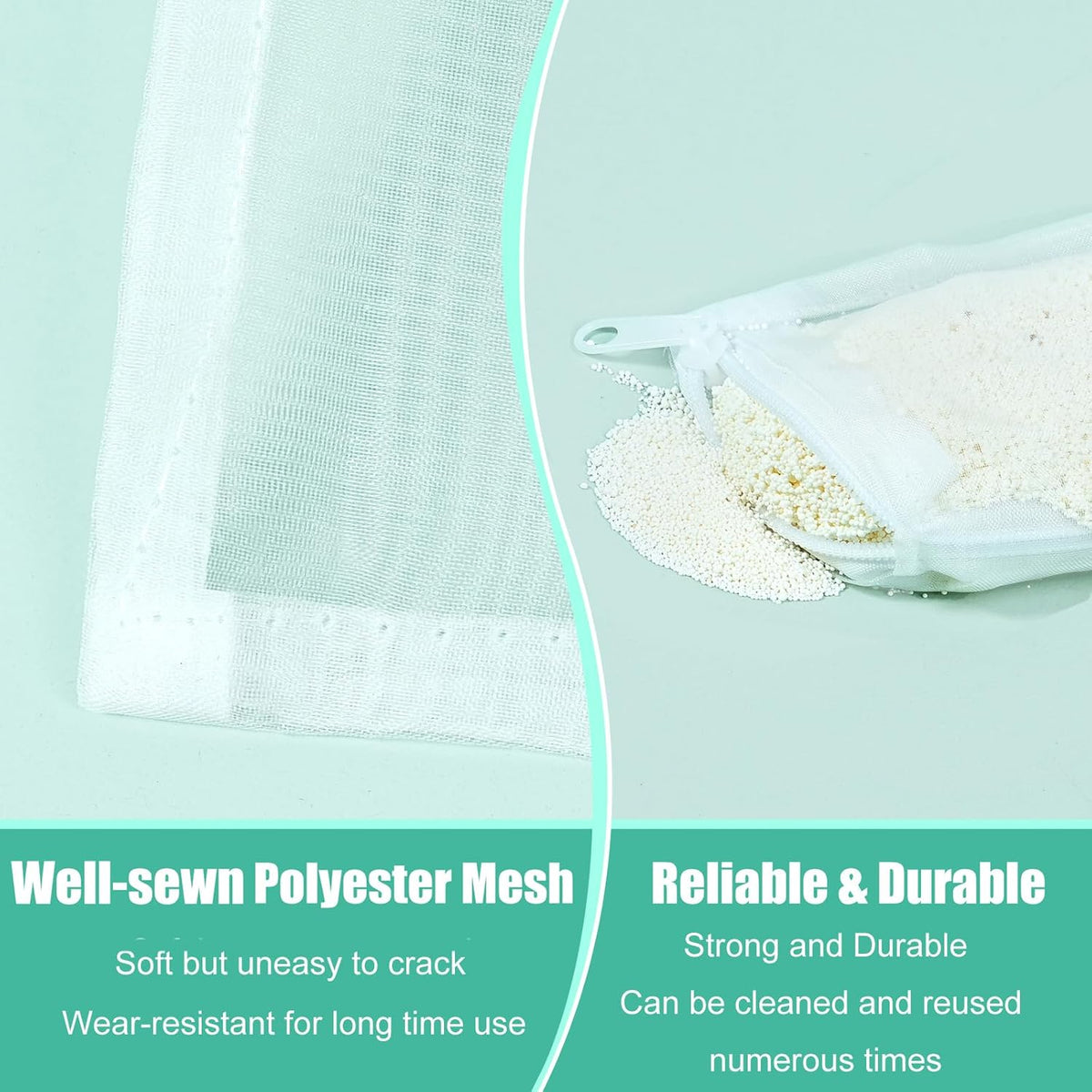 Aquarium Filter Media Bags 15pcs Fish Tank Extra Fine 100 Micron Mesh Bags with Plastic Zipper for Activated Carbon (3" x 4")