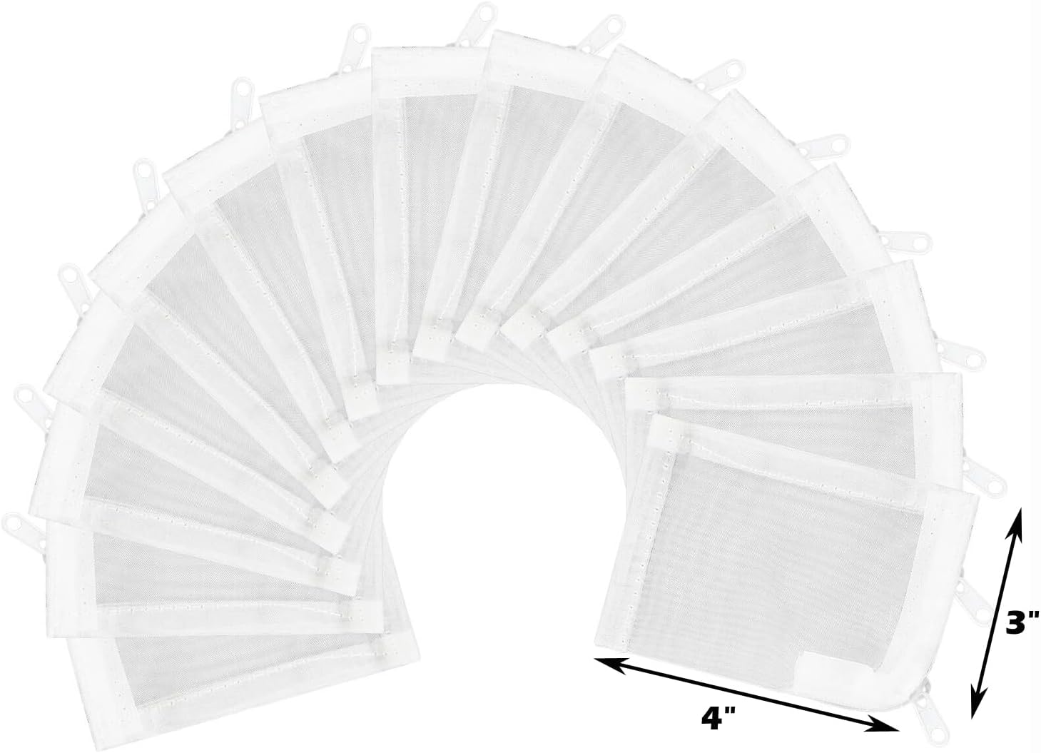 Aquarium Filter Media Bags 15pcs Fish Tank Extra Fine 100 Micron Mesh Bags with Plastic Zipper for Activated Carbon (3" x 4")