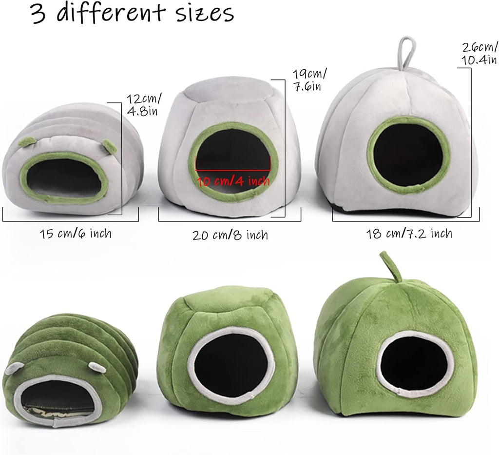 Guinea Pig Hideout Bed Rabbit Hoe Cave Accessories Cozy Hide-Out for Bunny Hedgehog Ferret Chinchilla&Other Small Animals (Grey, Caterpillar)