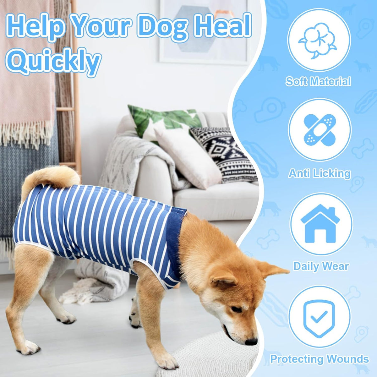 Dog Recovery Suit for Abdominal Wounds, Breathable Dog Surgery Recovery Suit for Dogs, E-Collar Alternative After Surgery Wear Suit for Small/Medium Dogs