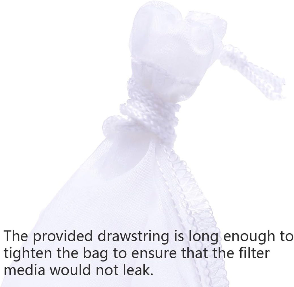 Media Filter Bag Aquarium Extra Fine,Reusable 180 Micron Drawstring Mesh Filter Bags for Very Fine Resins Filter (7.5"*3.6" (6 Pack))