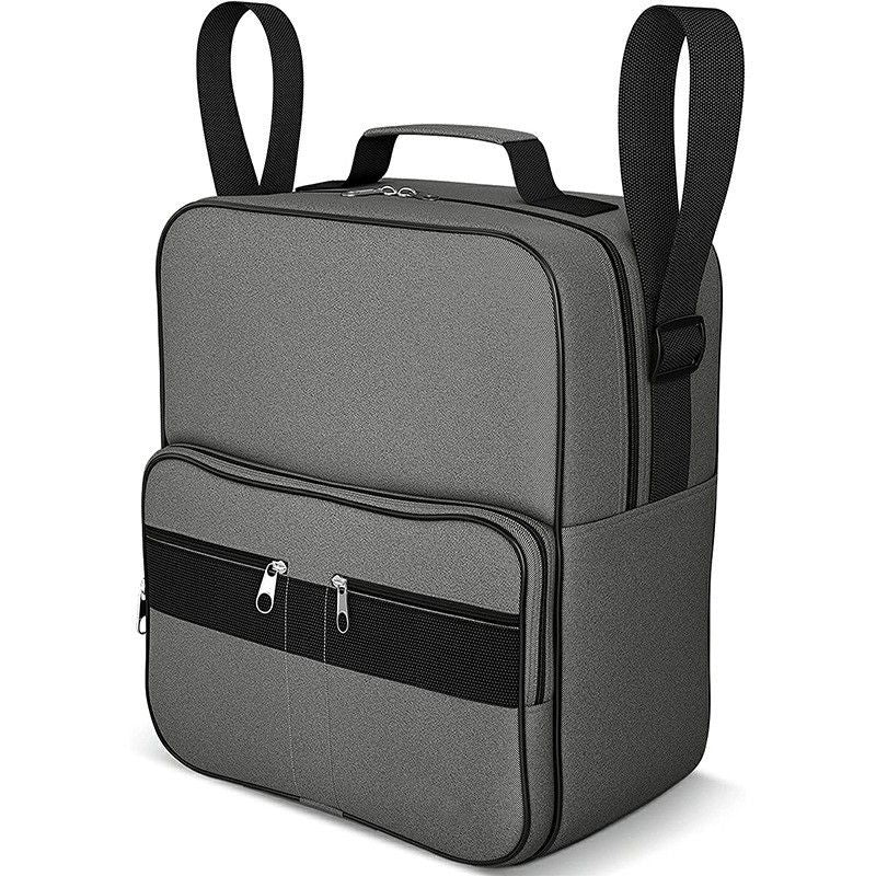 Premium Wheelchair Storage Bag - Large Capacity Organizer Pouch with 4 Zippered Compartments - Waterproof Lined Hanging Tote for Elderly Mobility Scooter - Gray