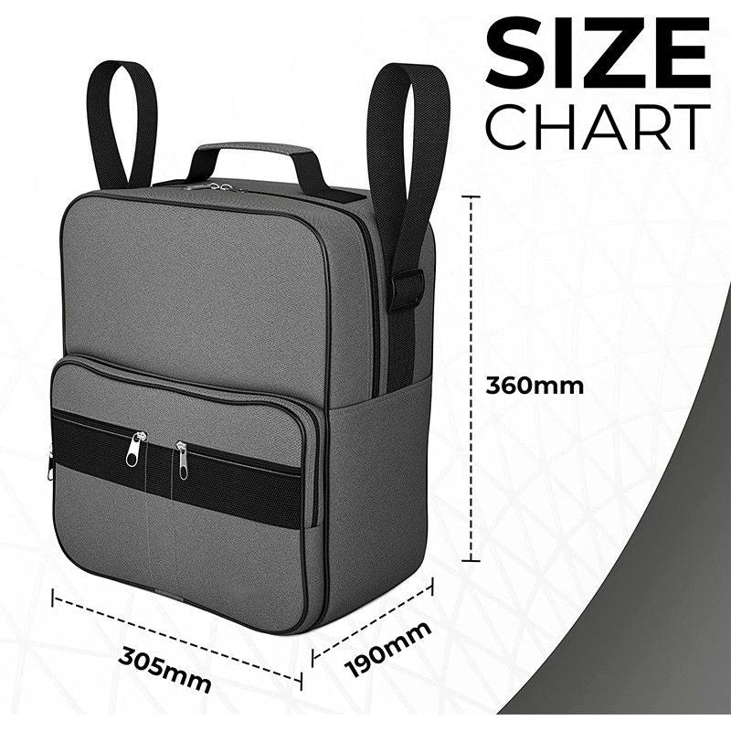Premium Wheelchair Storage Bag - Large Capacity Organizer Pouch with 4 Zippered Compartments - Waterproof Lined Hanging Tote for Elderly Mobility Scooter - Gray