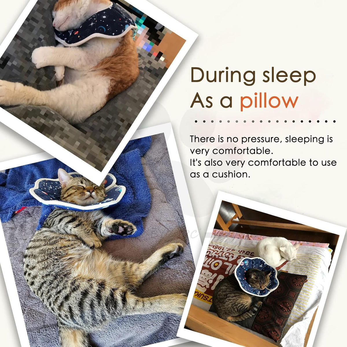 Soft Cat Recovery Collar,Adjustable Cat Cone,Cat Protective Cone Collar After Surgery,for Cats (Starry Sky, M)