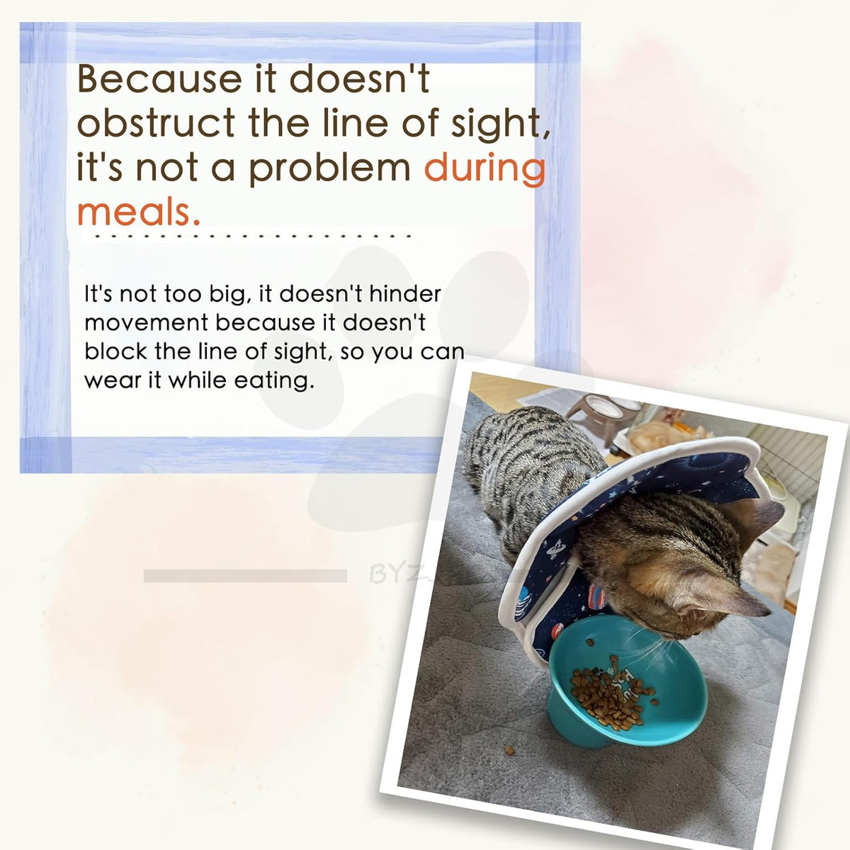 Soft Cat Recovery Collar,Adjustable Cat Cone,Cat Protective Cone Collar After Surgery,for Cats (Starry Sky, M)