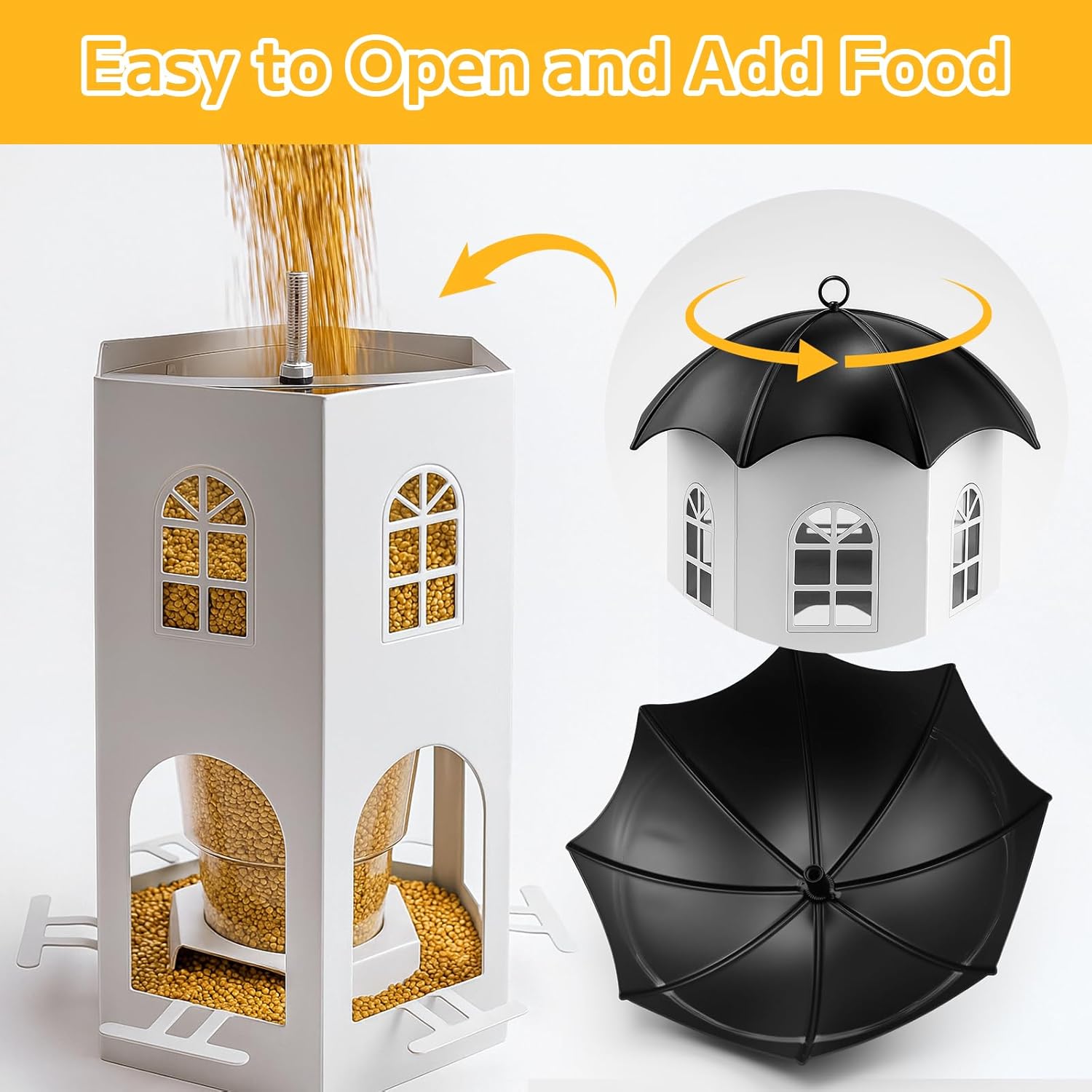 Metal Bird Feeder for Outdoor Hanging, Wild Bird Feeders with Circular Perch, Squirrel Proof Bird Feeder,Easy to Clean & Refill, Large Seed Capacity Birds Feeder
