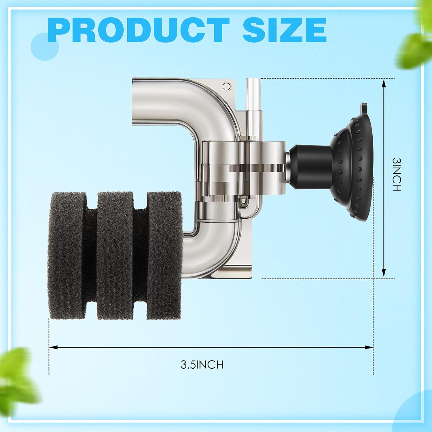 2 Pieces Mini Aquarium Single Sponge Filter Submersible Foam Quiet for Small Fish Tank 0.5-5 Gallon Fixed Freshwater Salt Water -