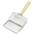 Fine Mesh Metal Cat Litter Scoop - Durable Non-Stick Aluminum Litter Shovel with Small Holes for Clumping Litter - Easy Clean Polished Surface - Silver