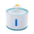 2.4L Pet Water Fountain - USB Powered Cat Water Dispenser with Filter and Flower Spout - Plastic Drinking Bowl for Dogs Cats - Blue