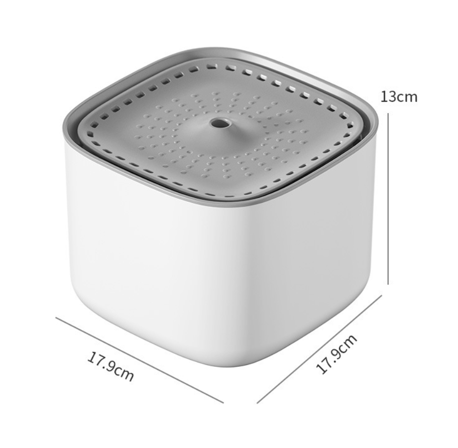 3L Pet Water Fountain - Automatic Circulating Cat Dog Water Dispenser with Filter - USB Powered Silent Pump - Fashion White with Clear Edge