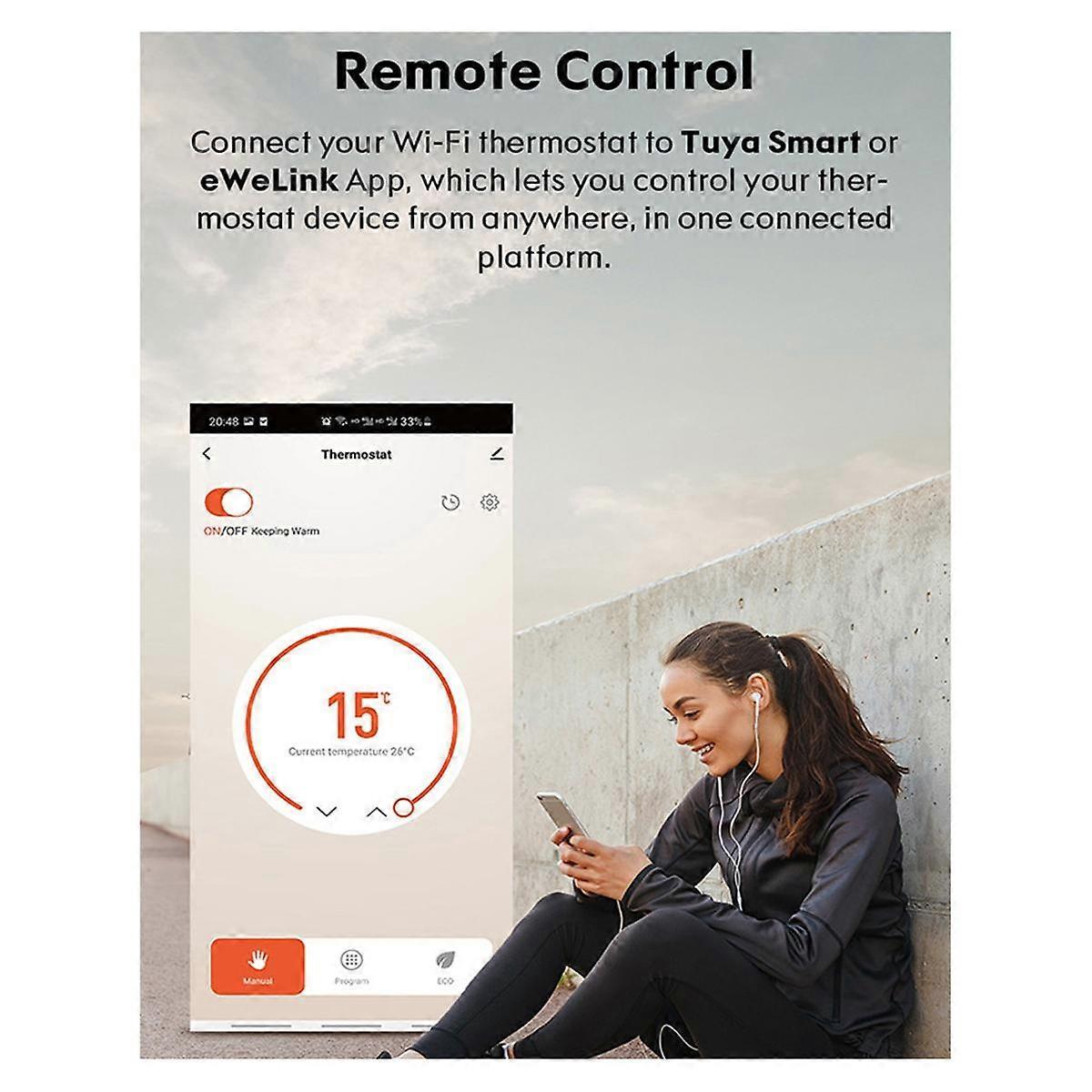 Smart Life WiFi Thermostat Controller for Water Gas Boiler 110V/220V Alexa Google Home