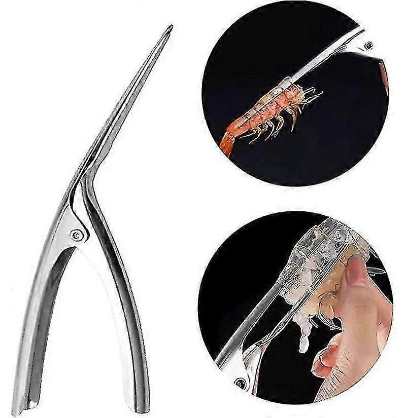 2pcs Stainless Steel Shrimp Cleaner & Deveiner - Wooden Handle, for Shrimp/Crayfish/Lobster