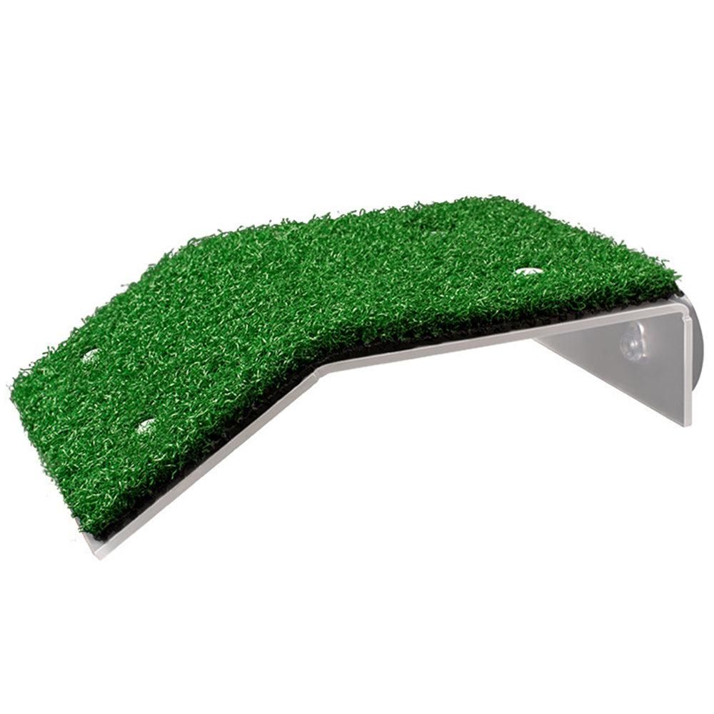 Turtle Basking Platform Simulation Grass Turtle Ramp for Fish Tank Aquarium - M