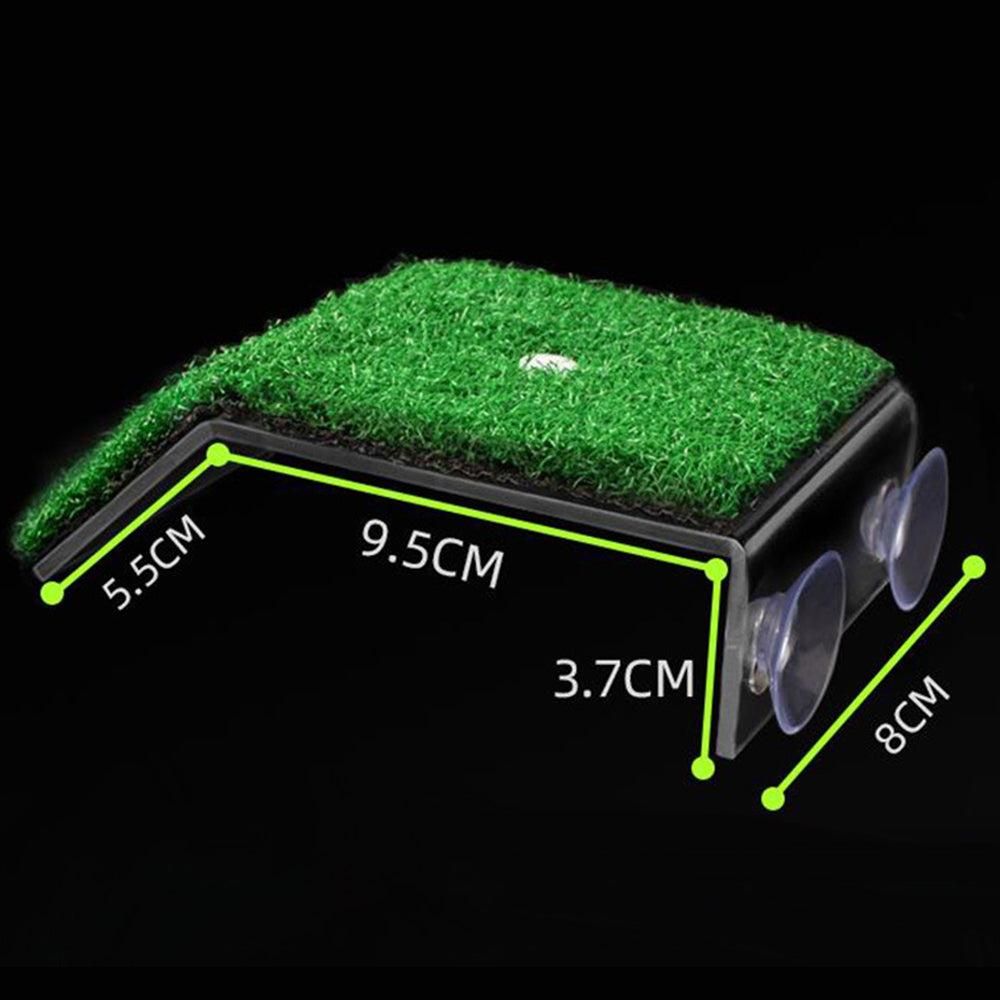 Turtle Basking Platform Simulation Grass Turtle Ramp for Fish Tank Aquarium - M