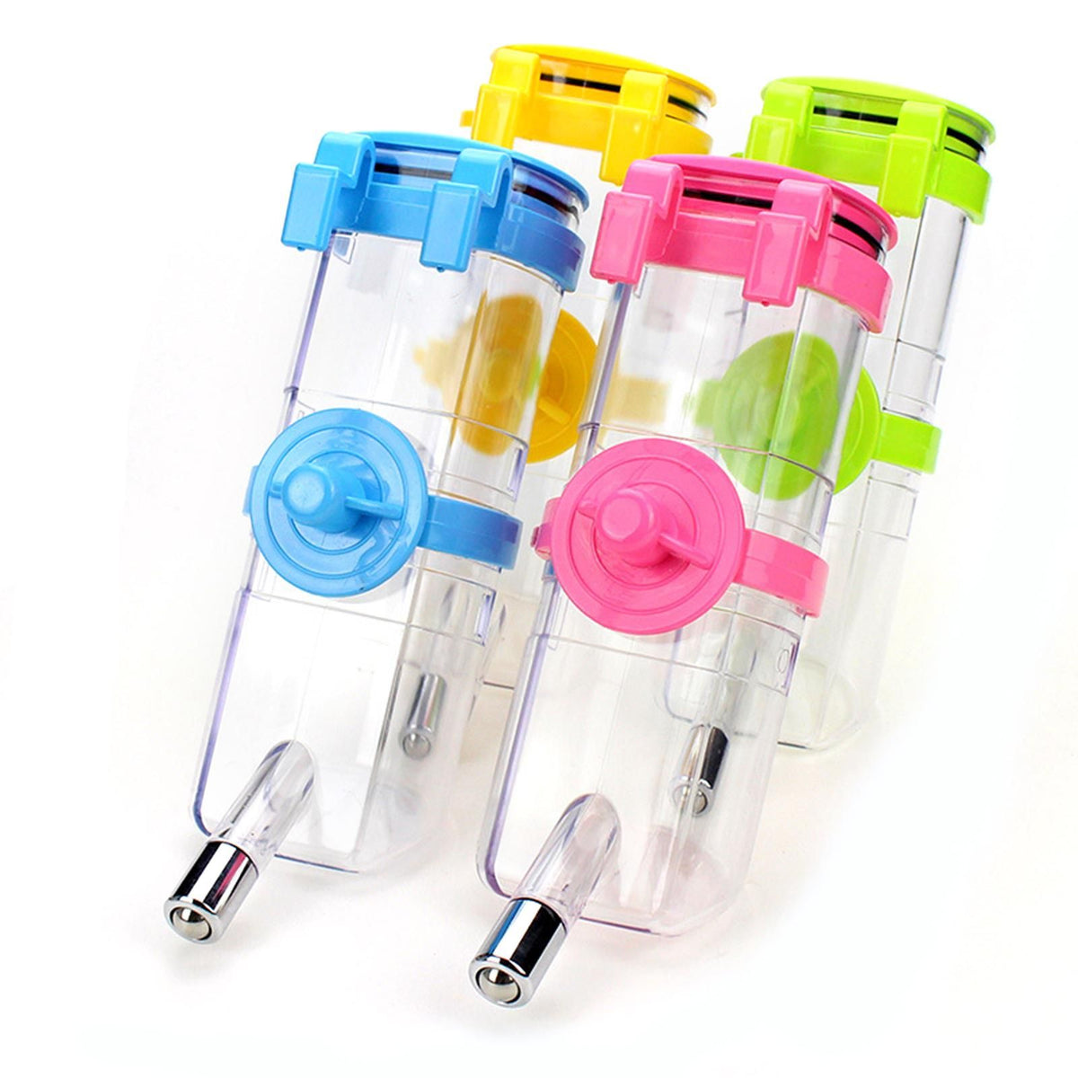 Hanging Pet Water Bottle 350ML Cage Mounted Feeder with Steel Ball Nozzle - Green