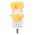 Hanging Pet Water Bottle 350ML Cage Mounted Feeder with Steel Ball Nozzle - Yellow