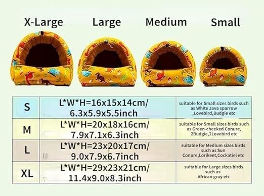 Parrot Hammock Warm Bird Nest Hanging Bed Large Mustard - L