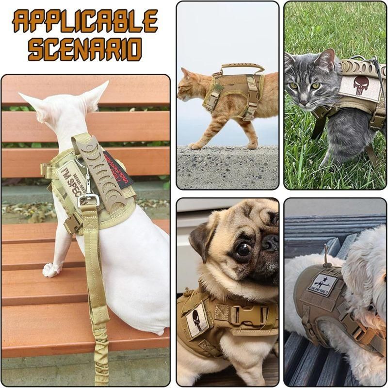 Escape Proof Cat Harness & Leash Set Adjustable Mesh Vest with Handle for Outdoor Walking - Khaki