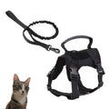 Escape Proof Cat Harness & Leash Set Adjustable Mesh Vest with Handle for Outdoor Walking - Black