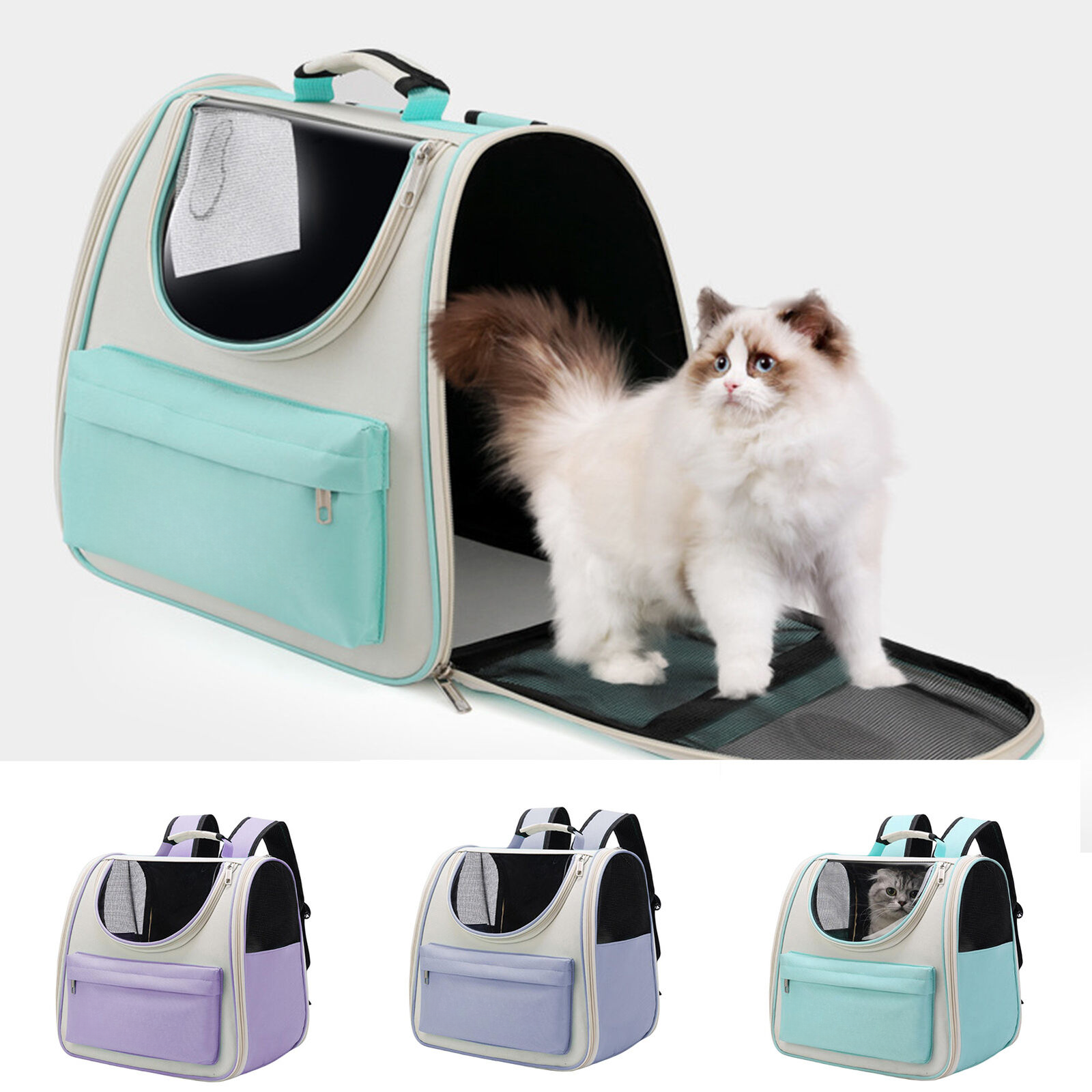 Pet Carrier Backpack Breathable Large ty Cat Travel Bag Purple