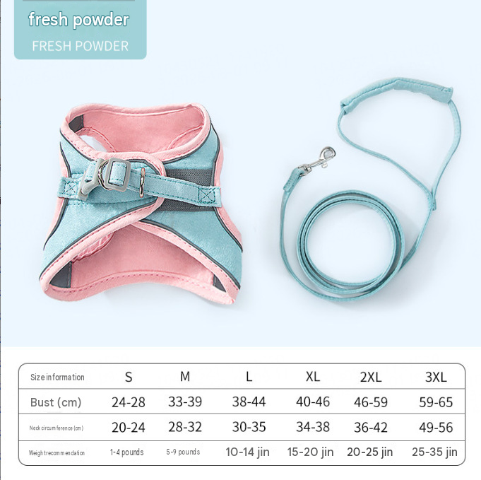 Pet Harness and Leash Set with Reflective Strip for Cats Dogs - Orange XL