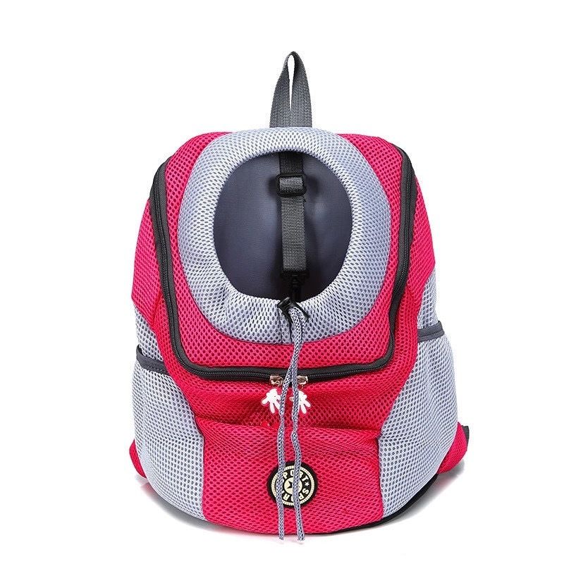 Breathable Mesh Pet Carrier Backpack For Dogs Cats Hiking Travel - Rose Red M