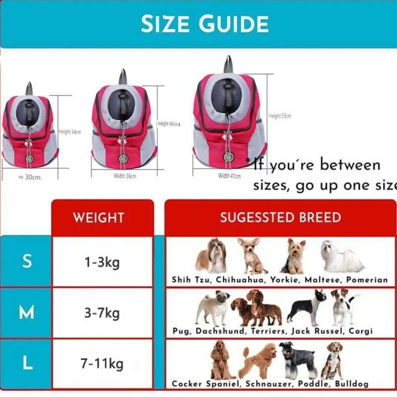 Breathable Mesh Pet Carrier Backpack For Dogs Cats Hiking Travel - Rose Red M