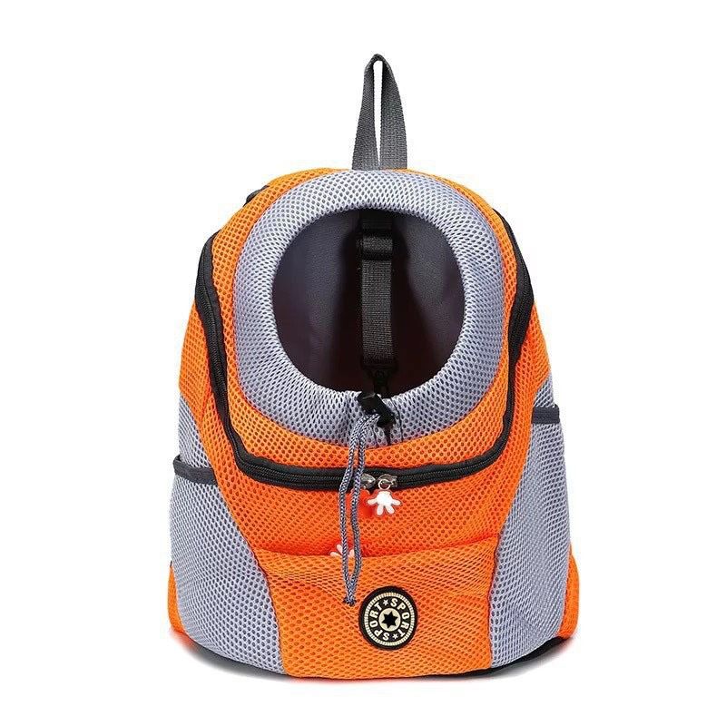 Breathable Mesh Pet Carrier Backpack For Dogs Cats Hiking Travel - Orange L