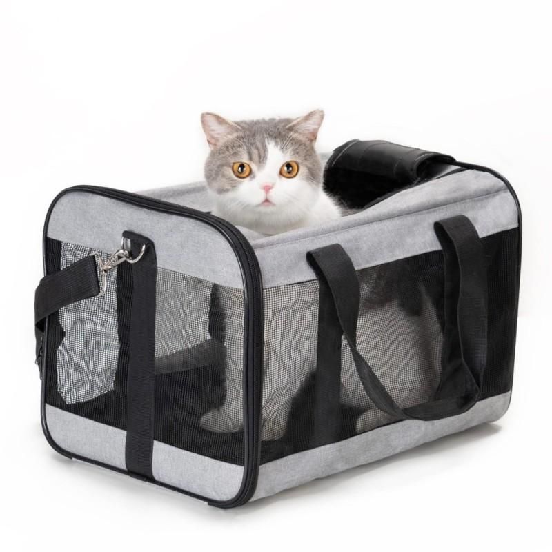 Foldable Breathable Pet Carrier Bag, Portable Shoulder Bag for Small Cat and Dog