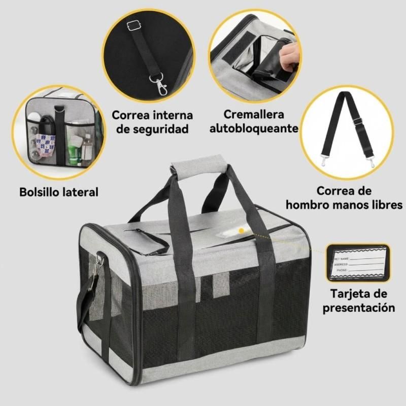 Foldable Breathable Pet Carrier Bag, Portable Shoulder Bag for Small Cat and Dog